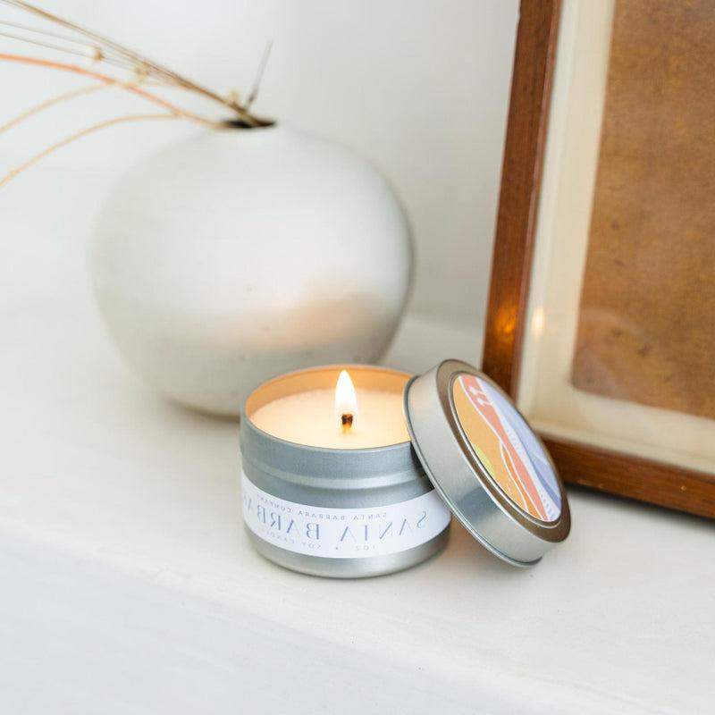 Santa Barbara Soy Travel Candle in Silver Tin