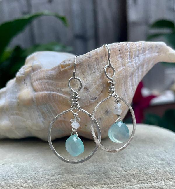 Beach Girl Chalcedony Earrings